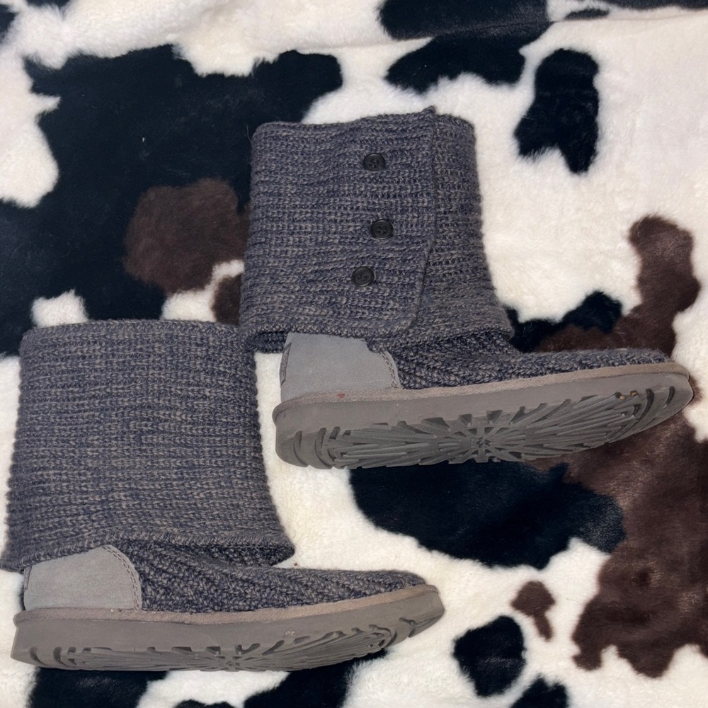 UGG Gray Knit Ankle Boots